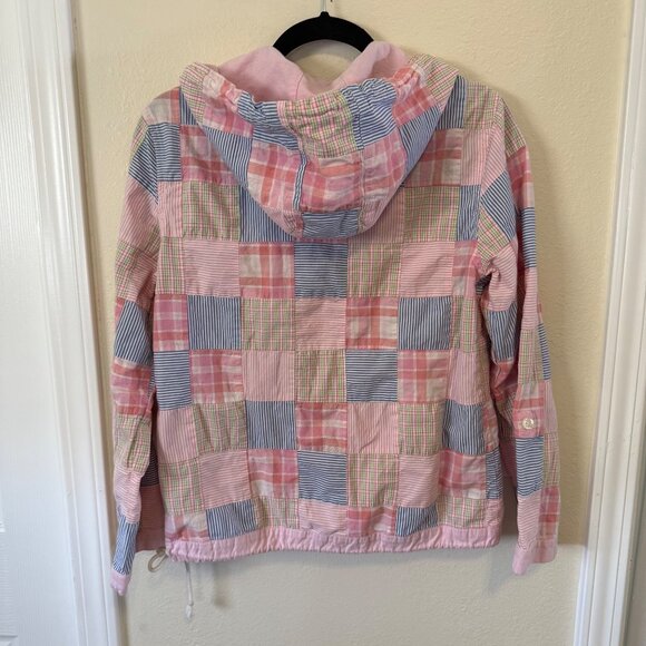 Vineyard Vines Women's 1/4 Zip Pullover Hooded Top Roll Sleeve Patchwork Size S - Picture 6 of 6